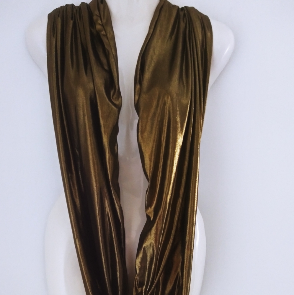 Forgotten Cotton gold infinity scarf with cuff
